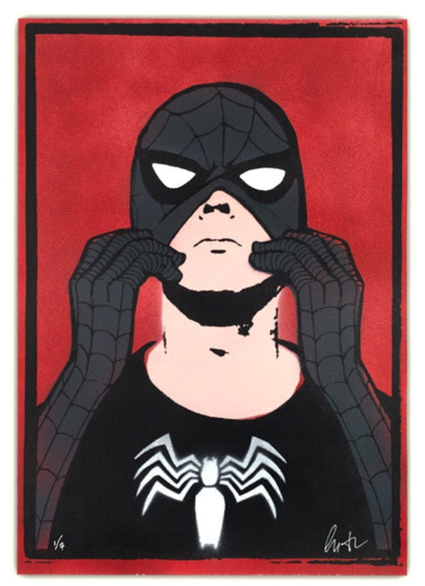 Spider Andy Black Suit HPM Pochoir Sérigraphie par Copyright