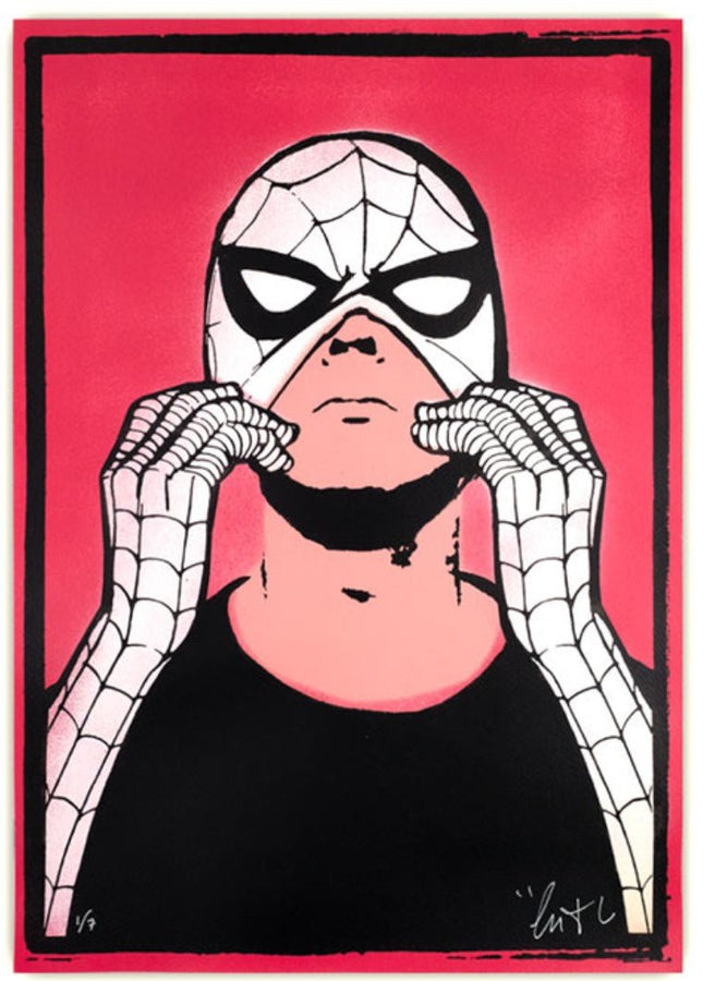 Spider Andy White Suit HPM Stencil Silkscreen Print by Copyright
