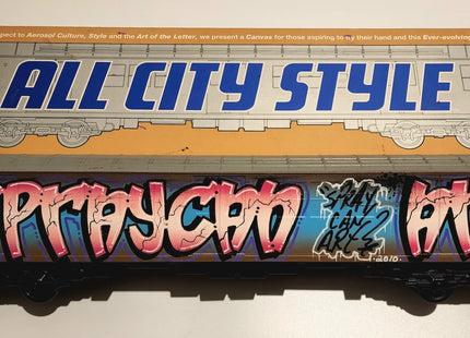 Spraycan Art Original All City Style Train Painting by Rek Santiago