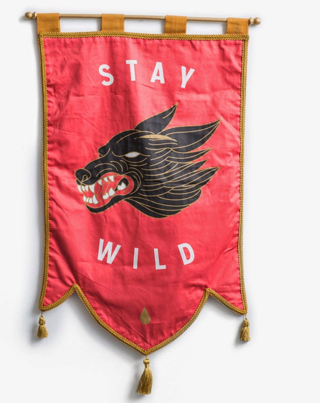 Stay Wild Pennant Tapestry by Dan Christofferson- Beeteeth