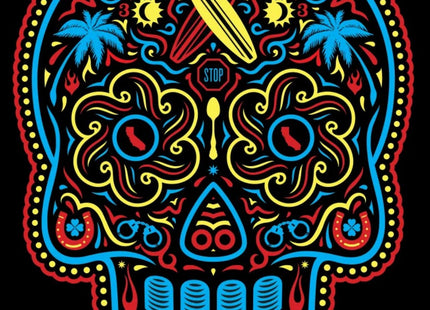 Sterling Spoon Janes Addiction Calavera AP Silkscreen Print by Ernesto Yerena Montejano- Hecho Con Ganas