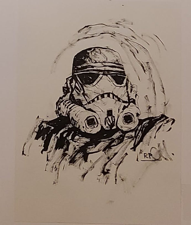 Storm Trooper Sketch Original Drawing by Rich Pellegrino