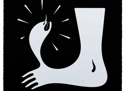 Stubbed Toe- Black Silkscreen Print by Cleon Peterson