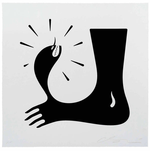Stubbed Toe - Sérigraphie blanche par Cleon Peterson