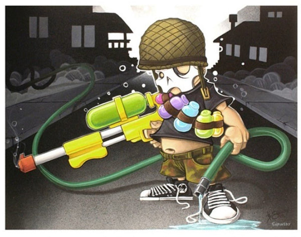 Super Soaker Soldier Giclee Print by Brandon Sopinsky