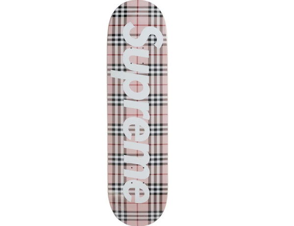 Burberry Pink Skateboard Art Deck par Supreme