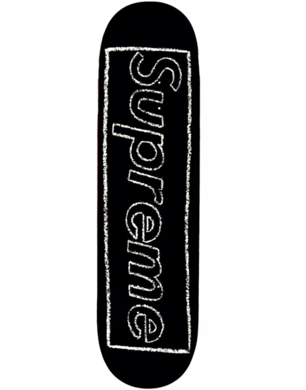 Supreme KAWS Chalk Logo Deck- Black Skateboard by Kaws- Brian