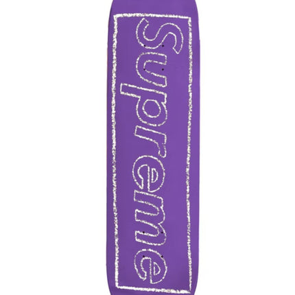 Supreme KAWS Chalk Logo Deck- Purple Skateboard by Kaws- Brian Donnelly