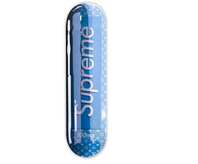 Supreme Vuitton Smashup Pill Blue Skateboard Deck by Denial- Daniel Bombardier