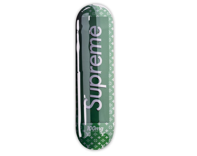 Supreme Vuitton Smashup Pill Green Skateboard Deck by Denial- Daniel Bombardier