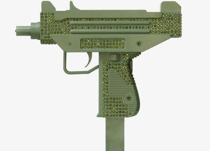 Swarovski Crystalized Olive Shoeuzi 100% Gun Art Sculpture by J-LDN aka Jack London