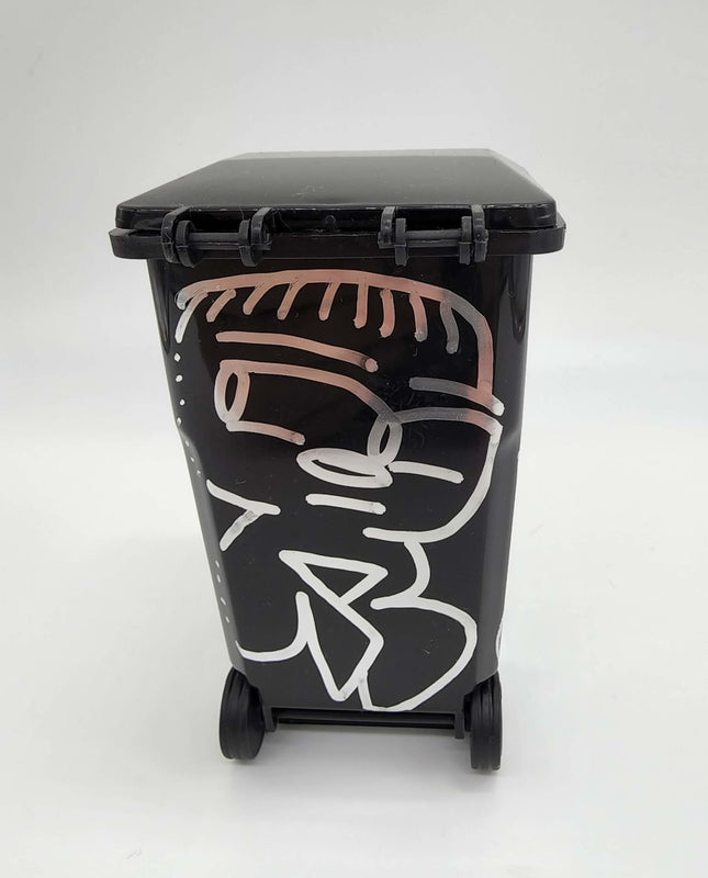 Tabletop Trashcan Hand Tagged HPM Art Toy by Remio