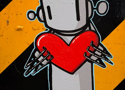 Take Warning Original Street Sign Painting by Chris RWK