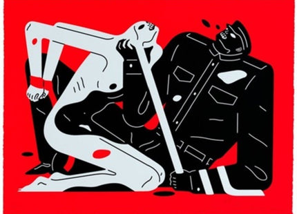Talk Talk Talk- Red Serigraph Print by Cleon Peterson