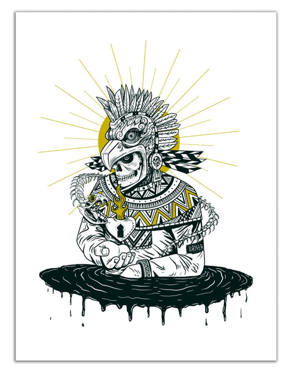 Sérigraphie à chaud Tenochtitlan par Saner