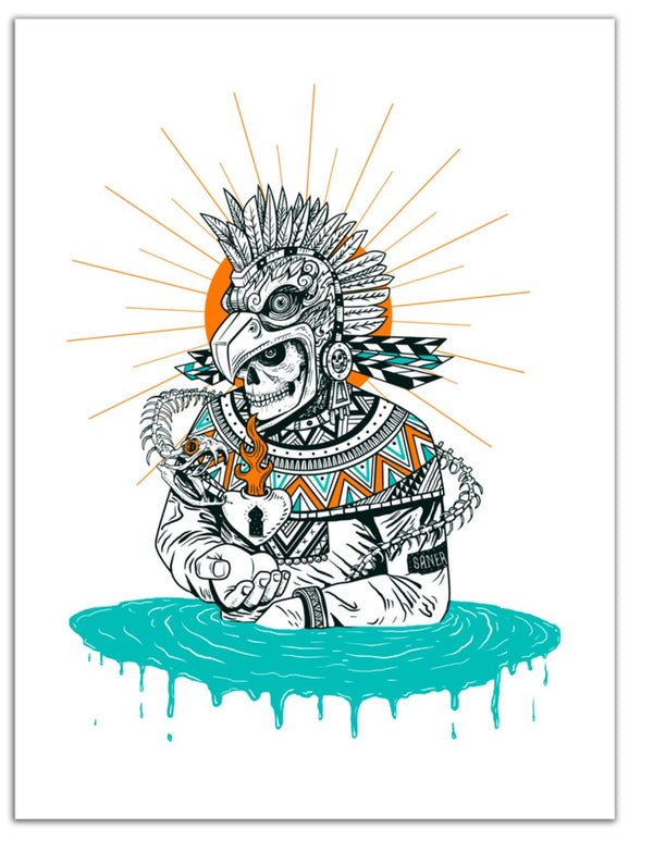 Tenochtitlan Letterpress Print by Saner