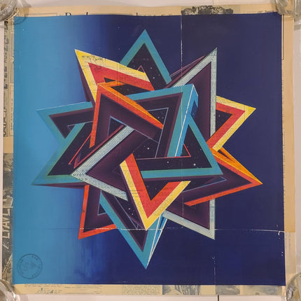 Tetrahedron Collage Silkscreen Print by Sam Chivers