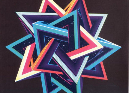 Tetrahedron Low Orbit Silkscreen Print by Sam Chivers