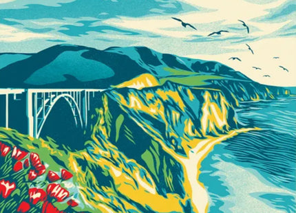The Big Sur Coast Silkscreen Print by Shepard Fairey- OBEY