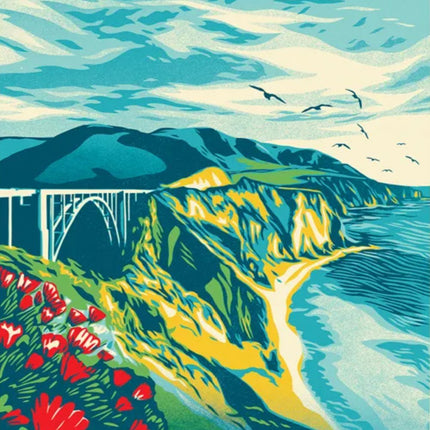 The Big Sur Coast Silkscreen Print by Shepard Fairey- OBEY