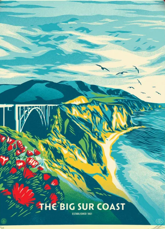 The Big Sur Coast Silkscreen Print by Shepard Fairey- OBEY
