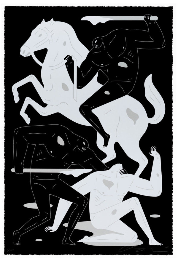 The Dark Rider- Bone Silkscreen Print by Cleon Peterson