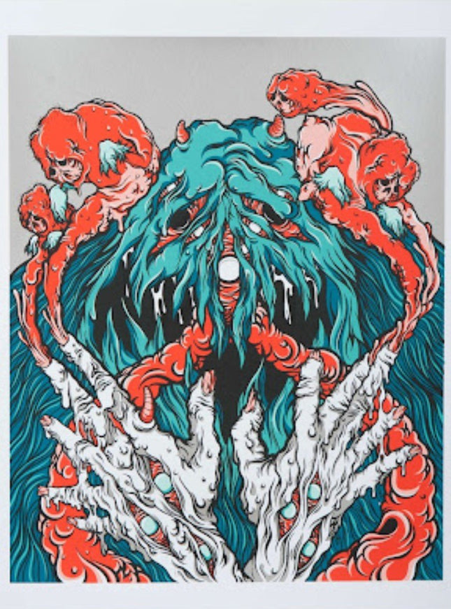 The Fiend Demon Fantasy Silkscreen Print by Scarecrowoven