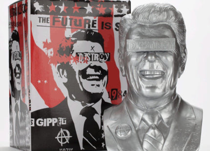 The Gipper Ultra Violence Silver Art Toy by Frank Kozik