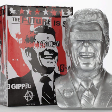 The Gipper Ultra Violence Silver Art Toy by Frank Kozik
