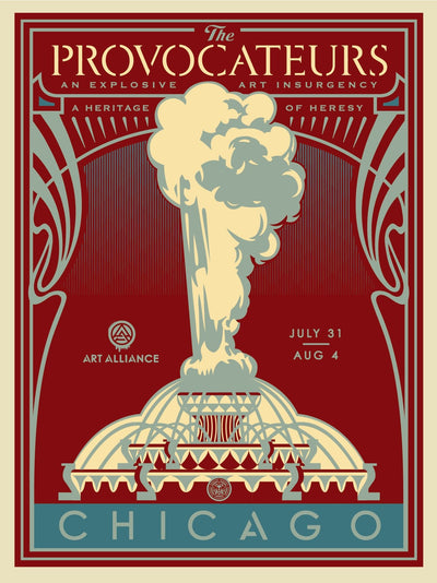 The Provocateurs- Chicago 2014- Blue Silkscreen Print by Shepard Fairey- OBEY