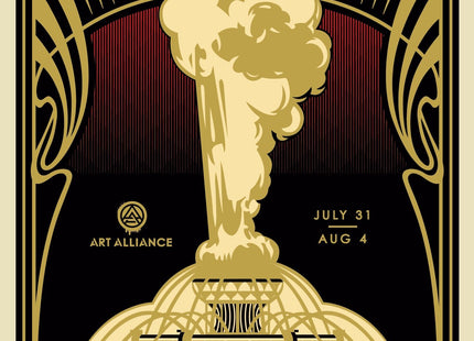 The Provocateurs- Chicago 2014- Gold Silkscreen Print by Shepard Fairey- OBEY