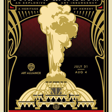 The Provocateurs- Chicago 2014- Gold Silkscreen Print by Shepard Fairey- OBEY