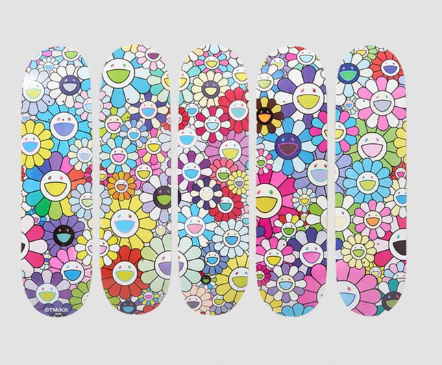 TM/KK Flower Skateboard Deck Set by Takashi Murakami