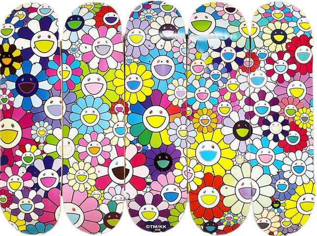 TM/KK Flower Skateboard Deck Set by Takashi Murakami