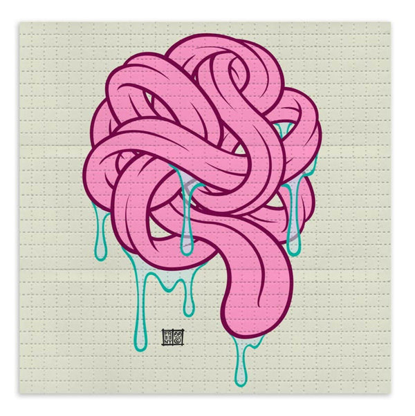 Impression d'archives sur papier buvard lié à la langue par Jason Freeny