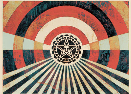 Tunnel Vision Version 2 Alternate Gold Silkscreen Print by Shepard Fairey- OBEY