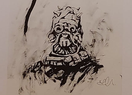 Tusken Raider Sketch Original Drawing by Rich Pellegrino