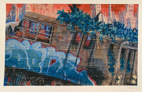 Two Train Wreck Giclee Print by Lady Pink