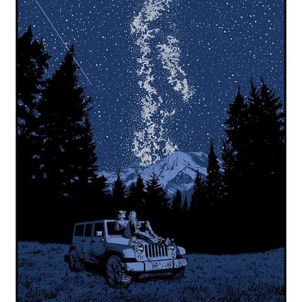 Under a Blanket of Stars We Confessed Our Dreams Silkscreen Print by Russell Moore