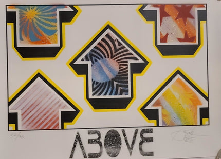 Embellished Arrows 2015 HPM Stencil Silkscreen Print by Tavar Zawacki- Above