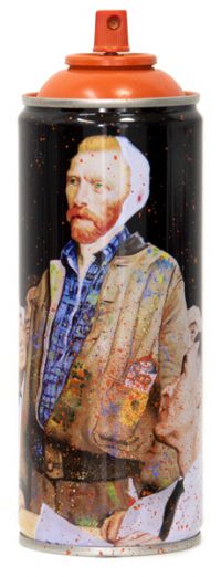 Van Gogh Orange Spray Paint Can Sculpture by Mr Brainwash- Thierry Guetta