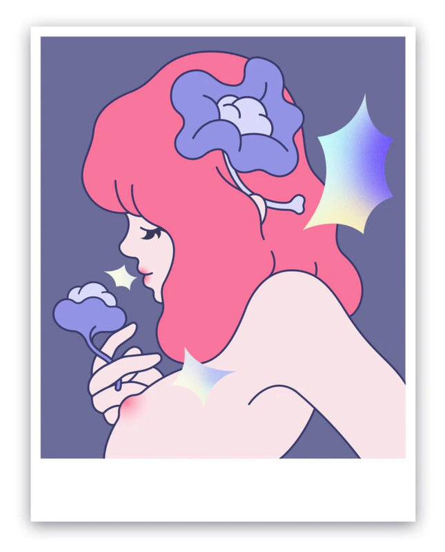Venus Blueberry Silkscreen Print by Violeta Hernandez