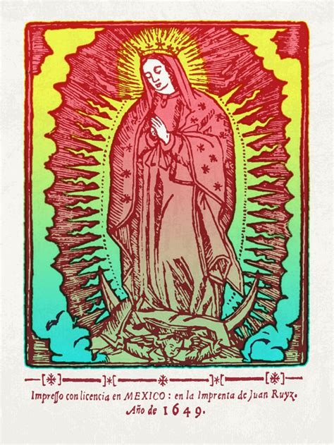 Virgin of Guadalupe 1649 Silkscreen Print by Jacob Borshard