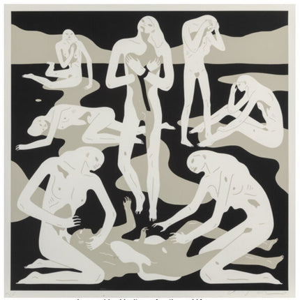 Virgins- White Silkscreen Print by Cleon Peterson