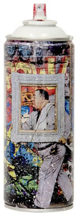 Wall Frame White Spray Paint Can Sculpture by Mr Brainwash