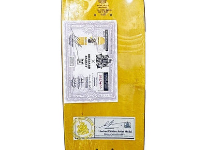 Warning: Addictive- Orange Silkscreen Skateboard by Shepard Fairey- OBEY