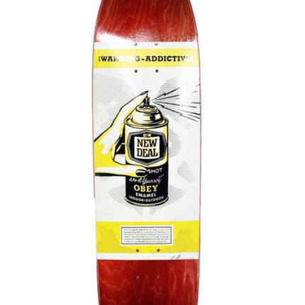 Warning: Addictive- Red Silkscreen Skateboard by Shepard Fairey- OBEY