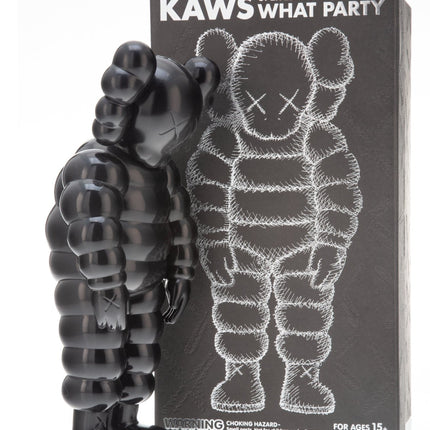What Party Figure- Black Fine Art Toy by Kaws- Brian Donnelly