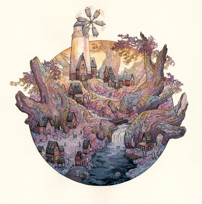 Windmill Root Village Giclee Print by Nicole Gustafsson