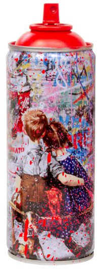 Work Well Together Red Spray Paint Can Sculpture by Mr Brainwash- Thierry Guetta